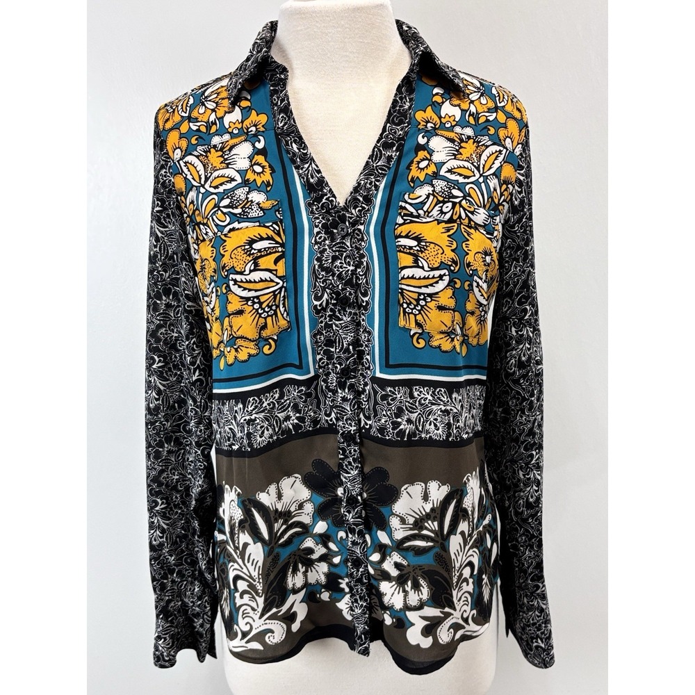 Express Portofino Shirt Sz Small Women's Button Up Colorful Original Fit